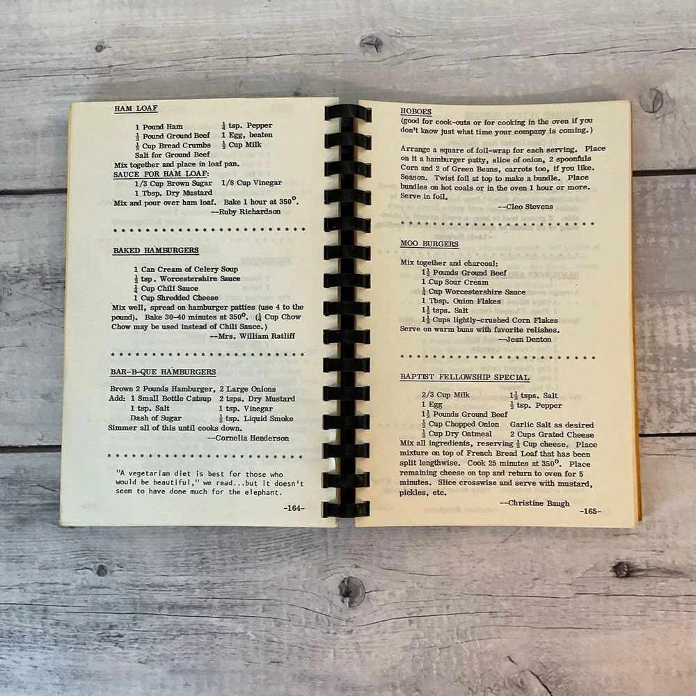 Cookbook Recipes Youth Choir Exchange Avenue Baptist Church 1971 Oklahoma City